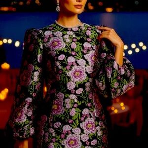 Trish Scully Jacquard Floral Shift Dress. XL.